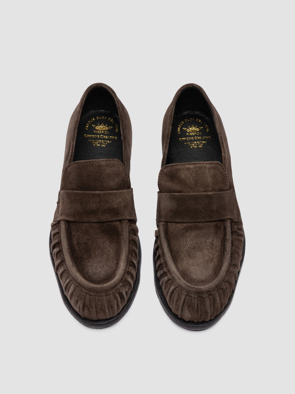 SOLITUDE 107 - Braune Penny-Loafer aus Wildleder
