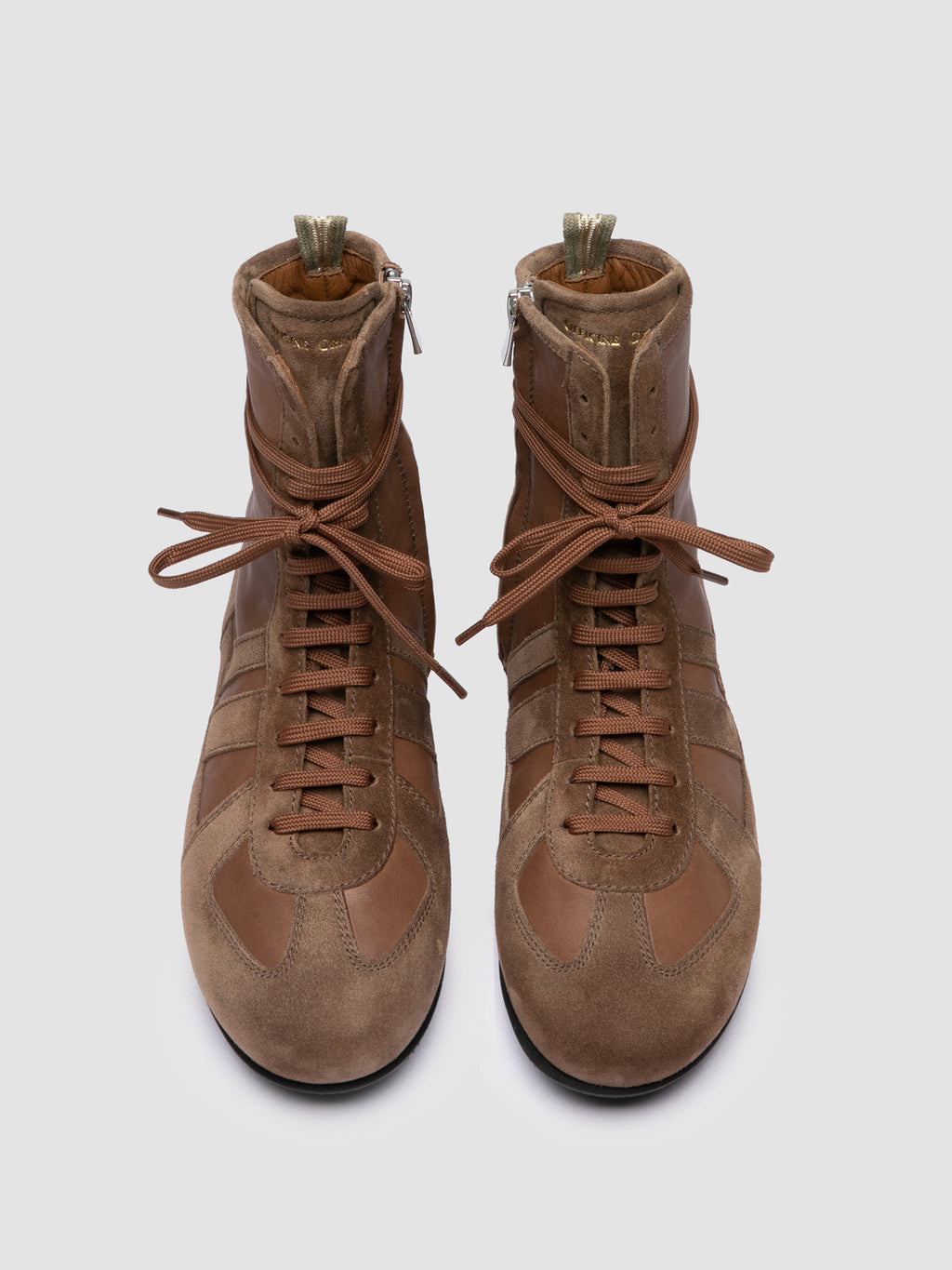 SUBSIDE 105_W - Brown Suede and Leather High Top Sneakers - image OCDSUBS105LC220B535370 - 2