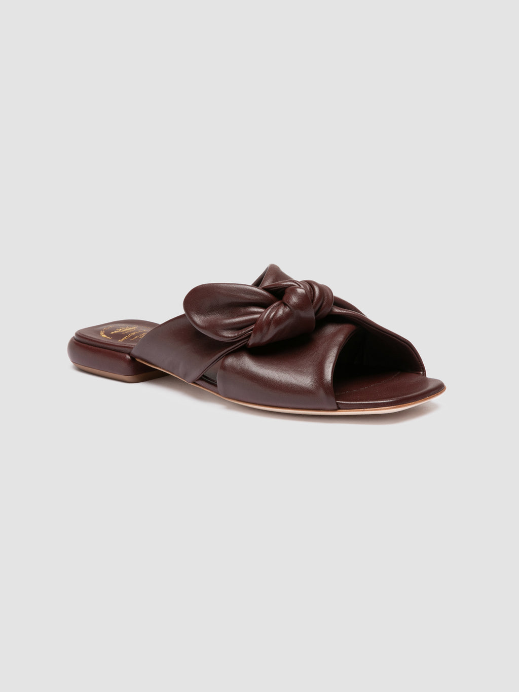 SUKI 007 - Burgundy Leather Slide Sandals