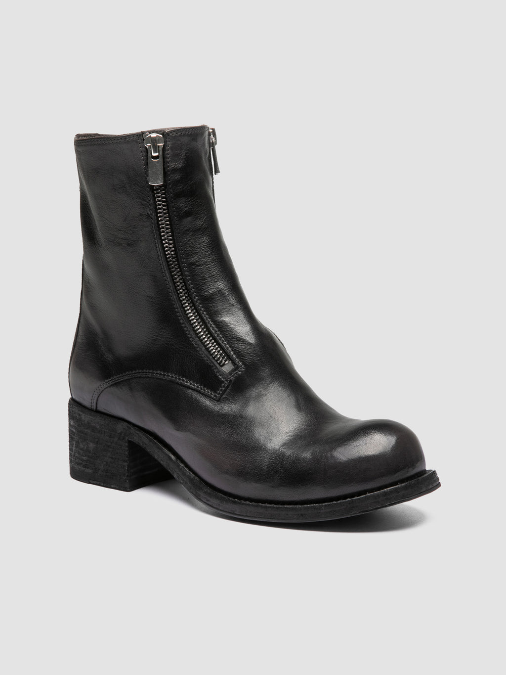 THUBBLE 105 - Black Leather Zip Boots