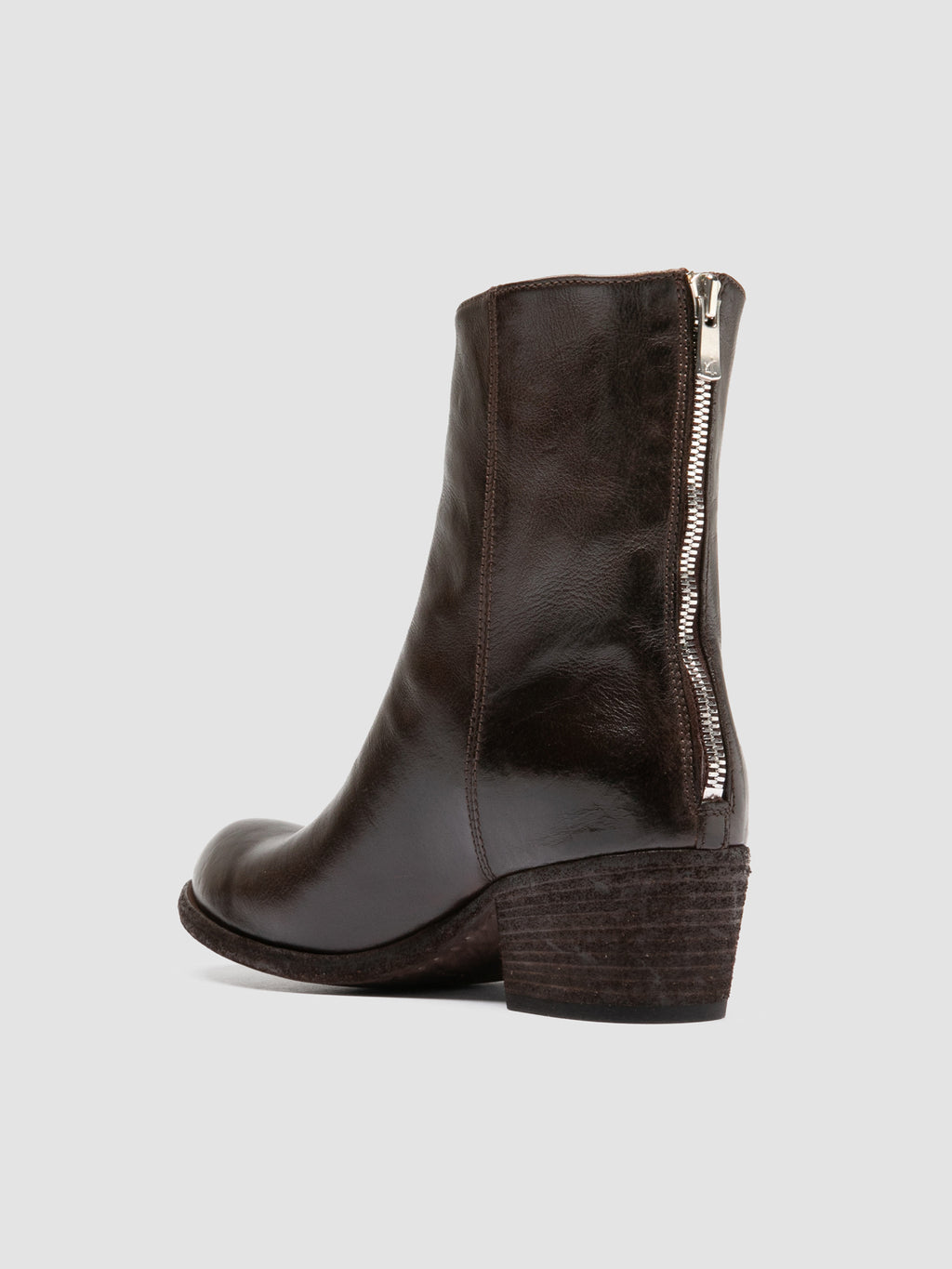 WADE 013 - Braune Stiefel aus Leder mit Reißverschluss