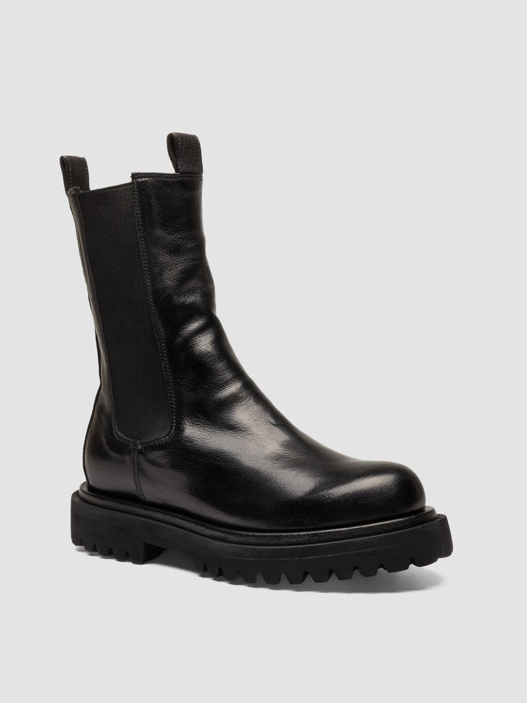 WISAL DD 107 - Black Leather Chelsea Boots