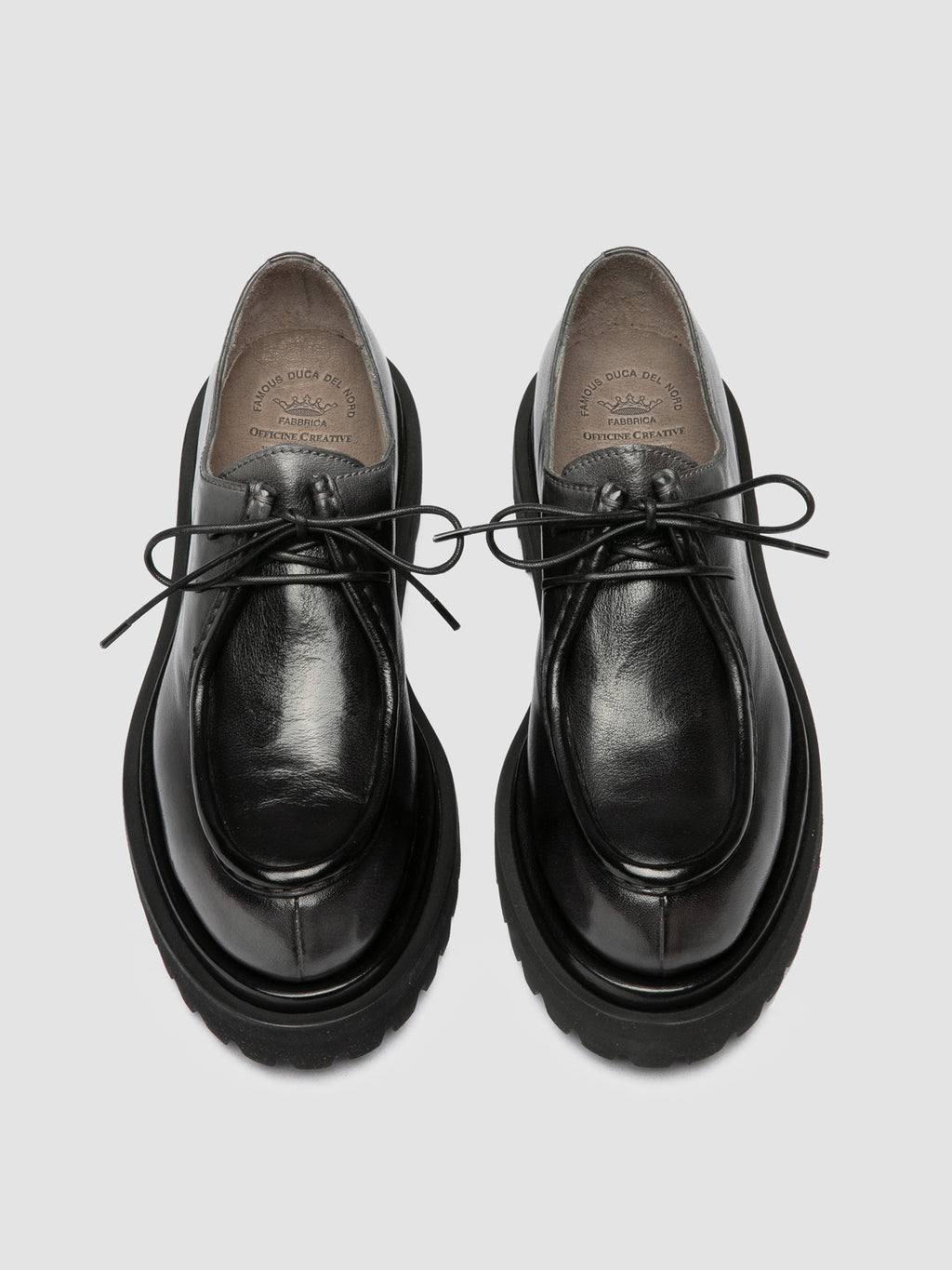 WISAL DD 125 - Black Leather Derby Shoes