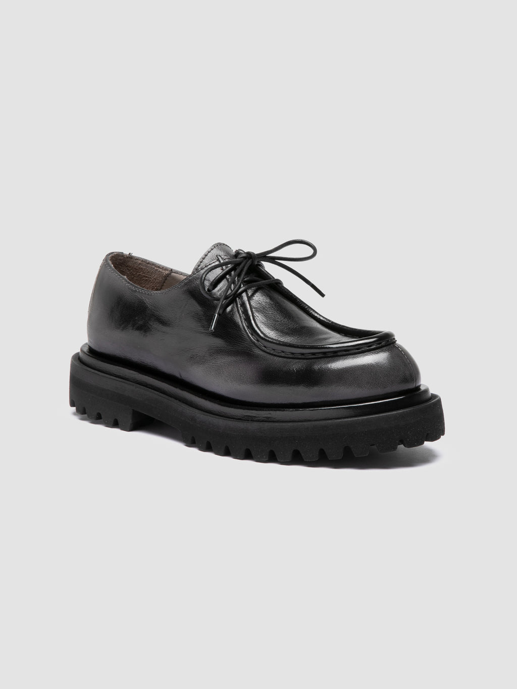 WISAL DD 125 - Black Leather Derby Shoes