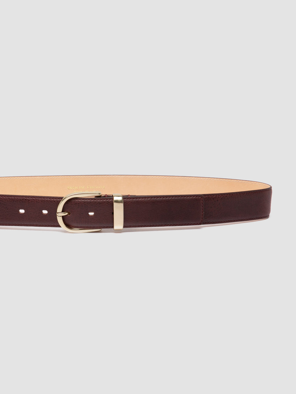 OC STRIP 100 - Burgundy Leather Belt - image OCFSTR100MASO1E362700 - 4