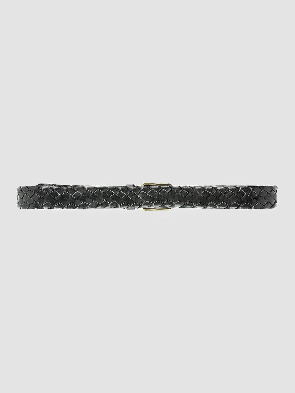 OC STRIP 21 - Black Woven Leather Belt - image OCFSTRI21CULVA1000100 - 3