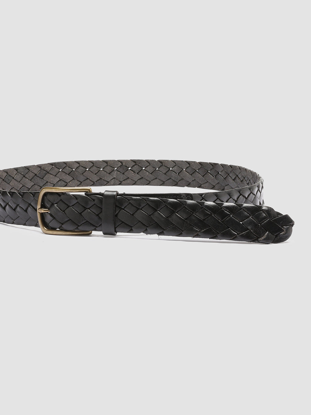 OC STRIP 21 - Black Woven Leather Belt - image OCFSTRI21CULVA1000100 - 4