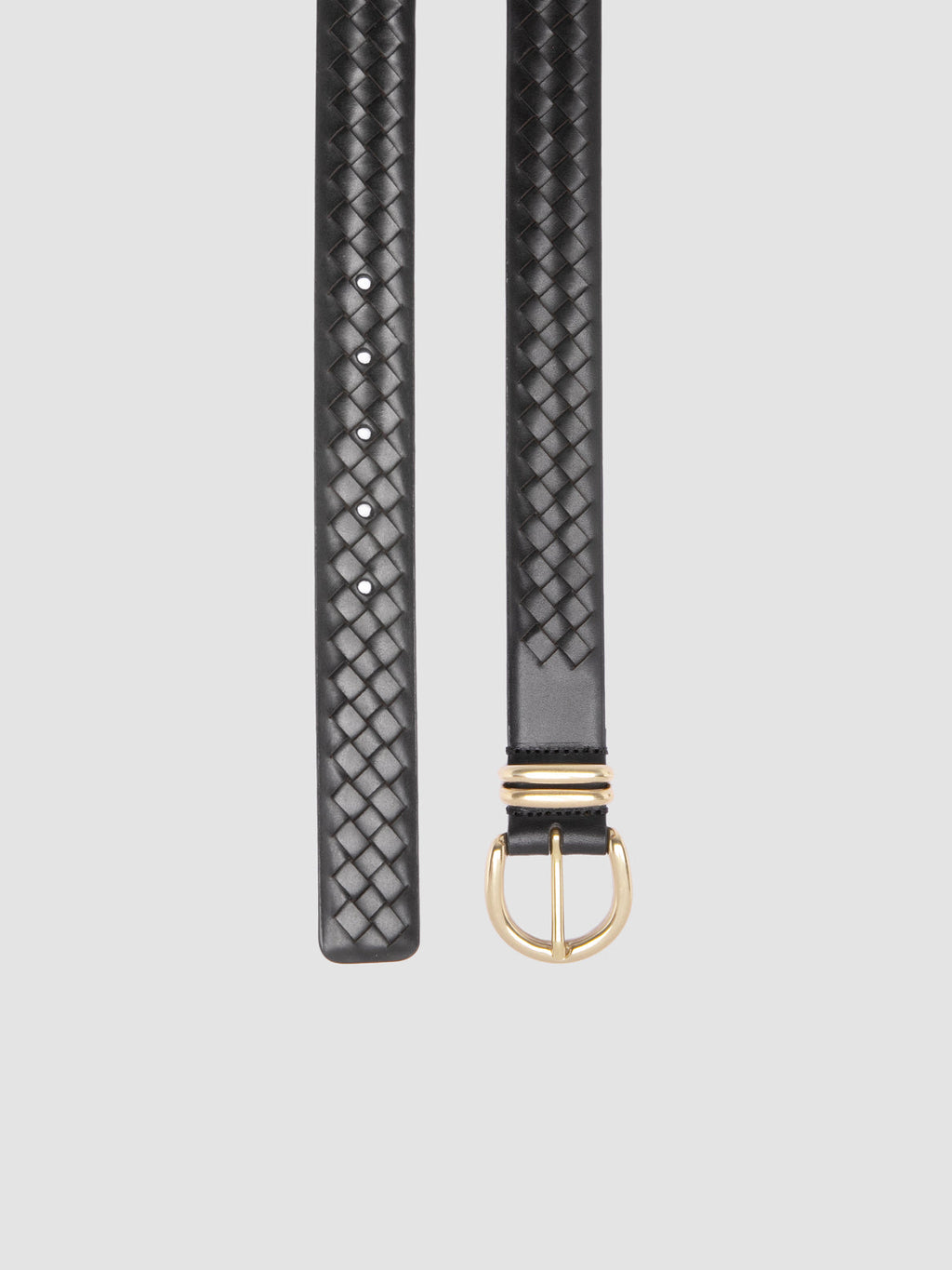OC STRIP 46 - Black Leather Belt - image OCFSTRI46PARM11000700 - 2