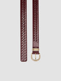 OC STRIP 46 - Burgundy Leather Belt - image OCFSTRI46PARM1D611750 - 2