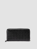 BOUDIN 126 - Black Leather Woven Wallets - image OCLBOU126BUT101000TU0 - 1