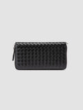 BOUDIN 126 - Black Leather Woven Wallets - image OCLBOU126BUT101000TU0 - 2