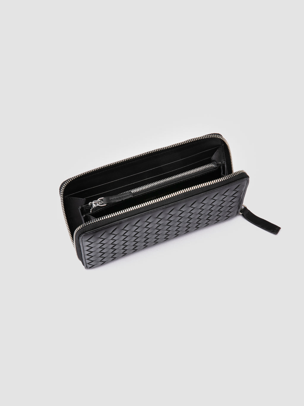 BOUDIN 126 - Black Leather Woven Wallets - image OCLBOU126BUT101000TU0 - 5