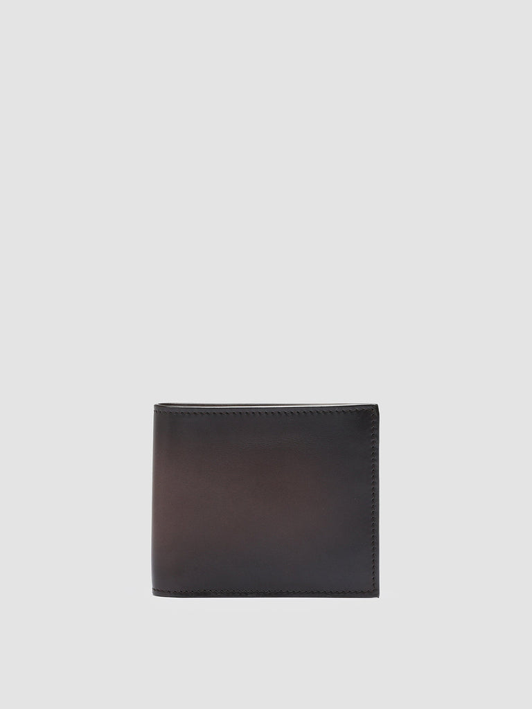 BOUDIN 02 - Braune Faltbrieftasche aus Leder