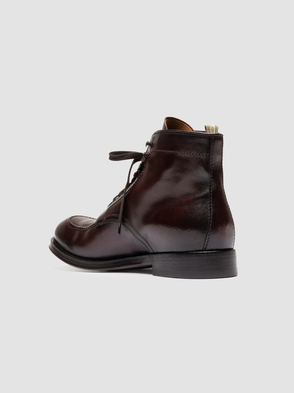 ADMIRAL 014 - Burgundy Leather Lace Up Boots
