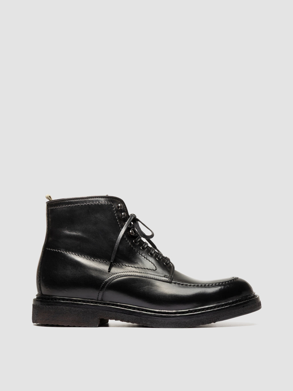 ASTON CREPE 004 - Schwarze Schnürstiefel aus Leder