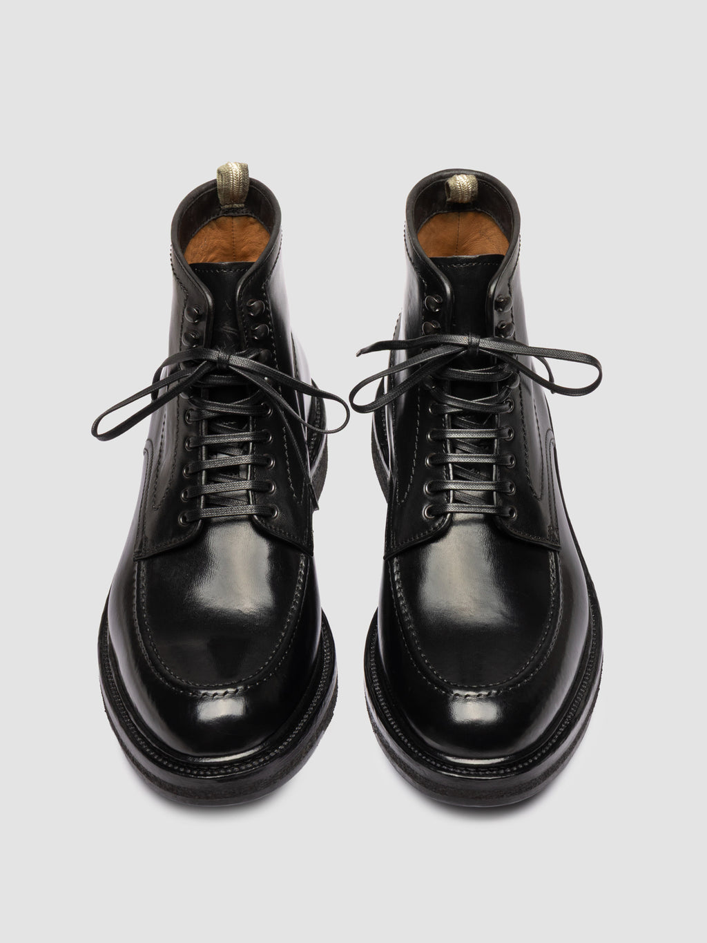 ASTON CREPE 004 - Schwarze Schnürstiefel aus Leder