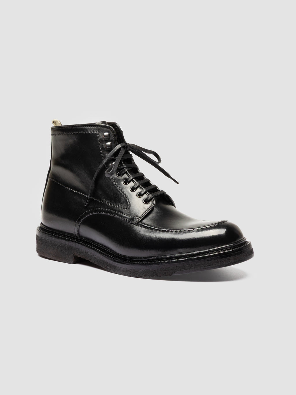 ASTON CREPE 004 - Schwarze Schnürstiefel aus Leder