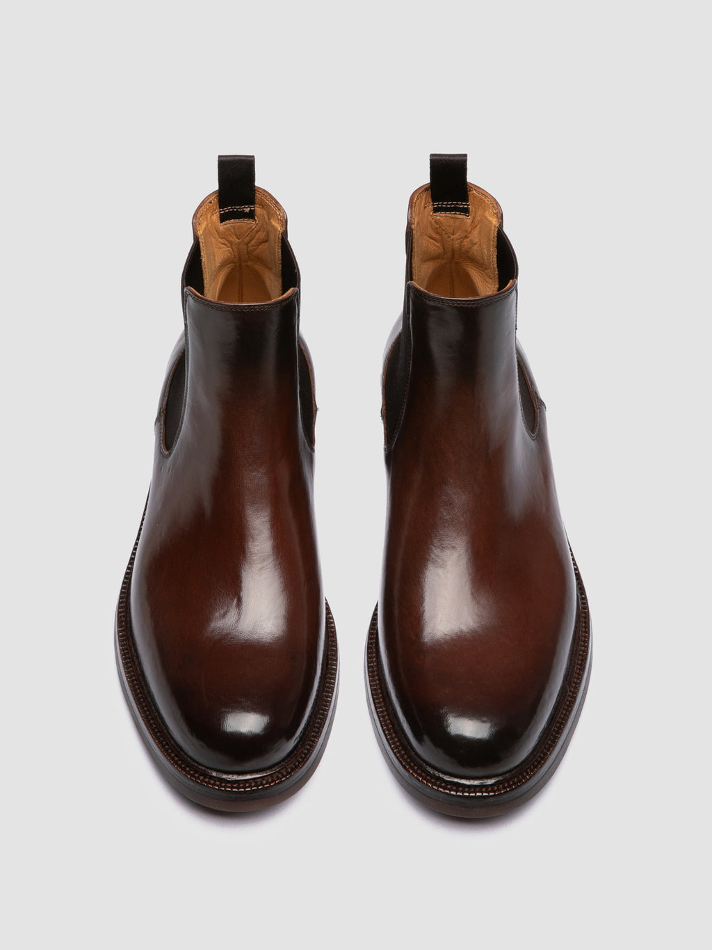 ASTON FLEXI 004 - Braune Chelsea-Stiefel aus Leder