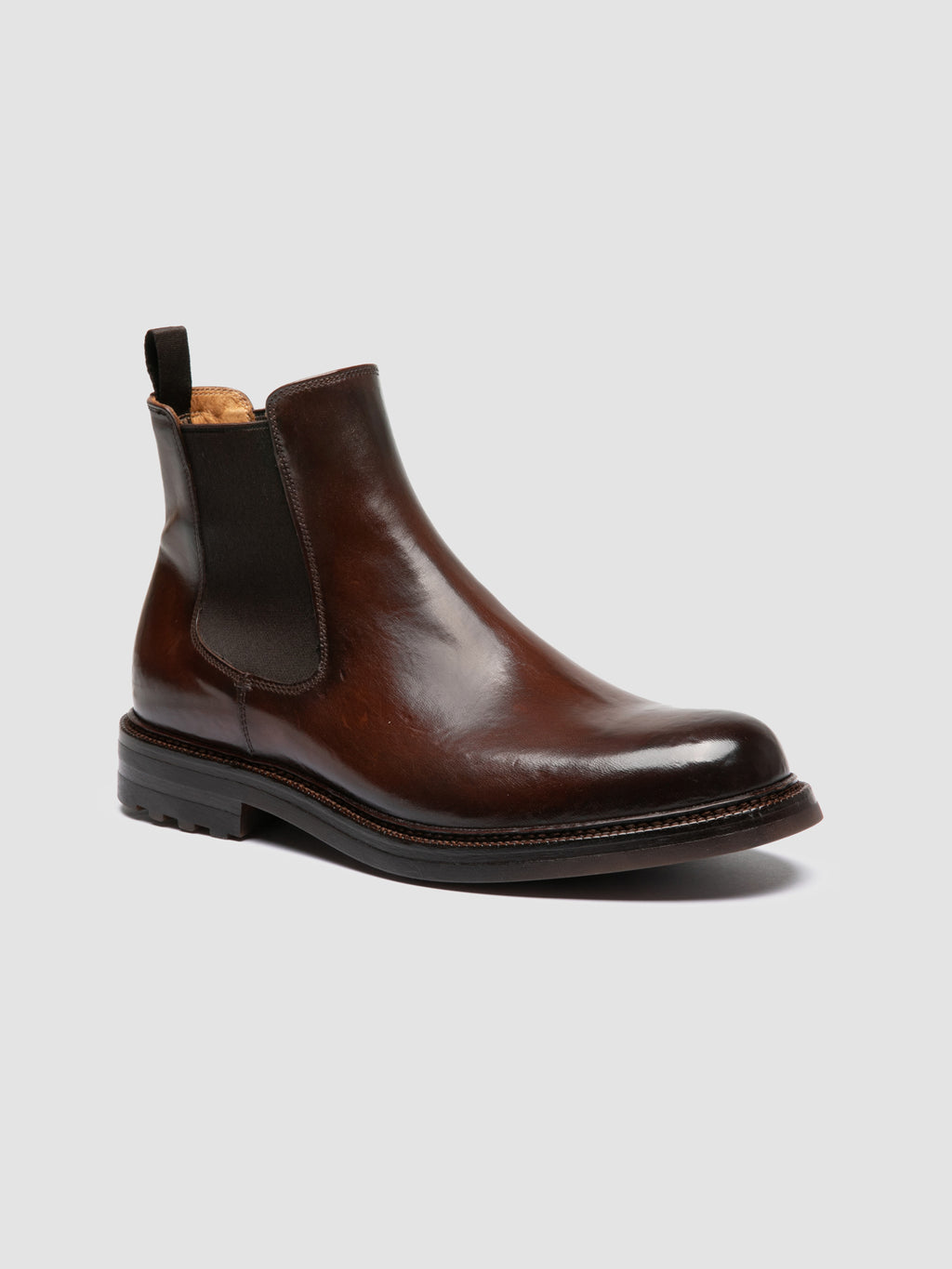 ASTON FLEXI 004 - Braune Chelsea-Stiefel aus Leder