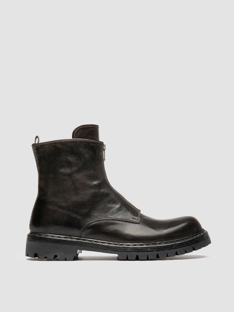 BULLA DD LUG 114 - Graue Stiefel aus Leder mit Reißverschluss