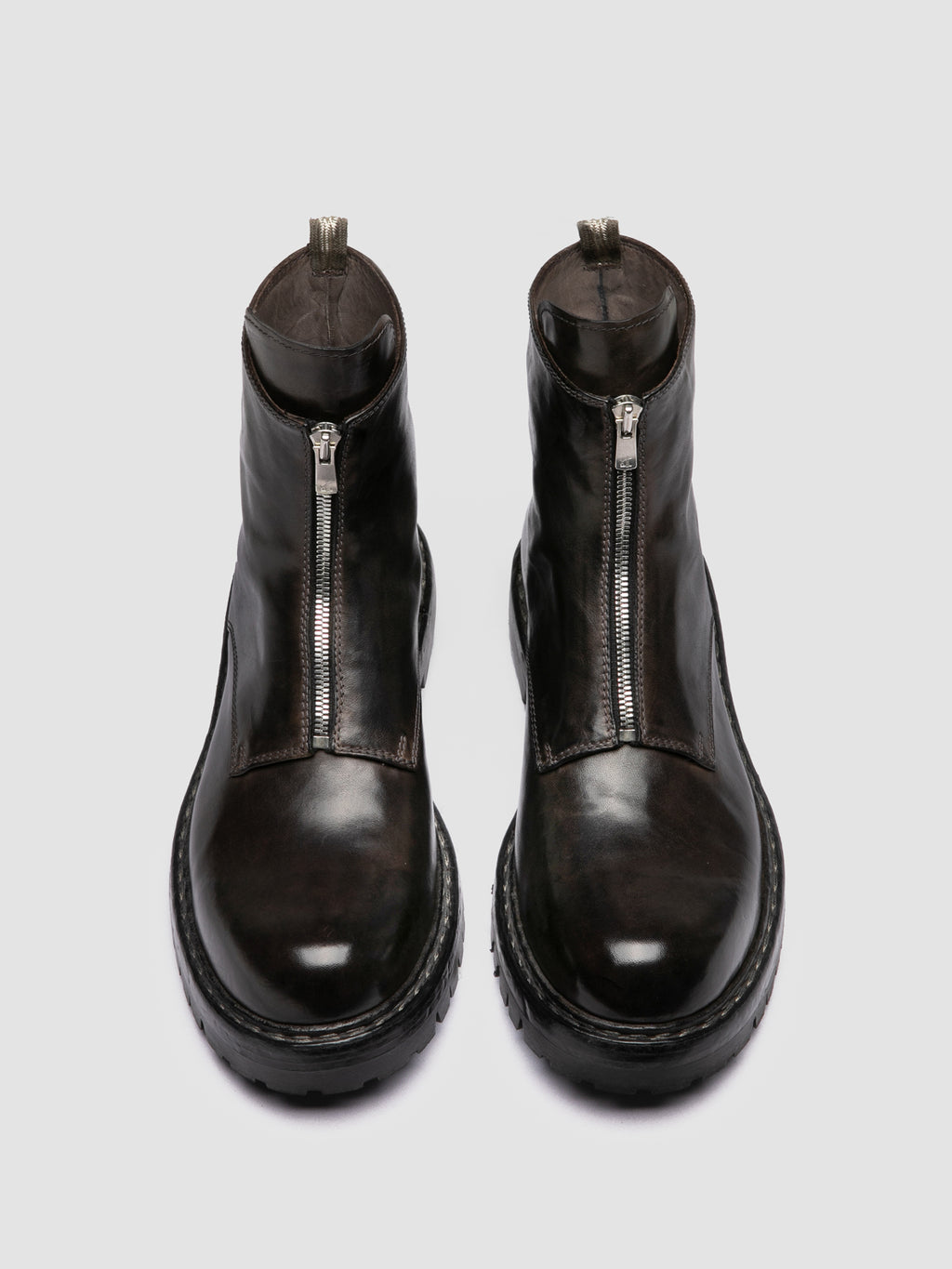 BULLA DD LUG 114 - Grey Leather Zip Boots