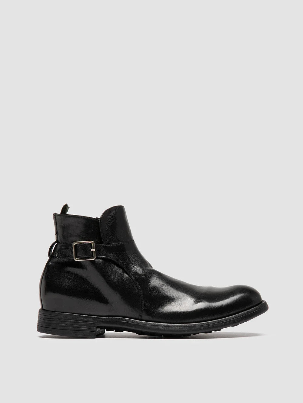 Men's Black Leather Zipped Boots: CHRONICLE 068 Officine Creative - 1