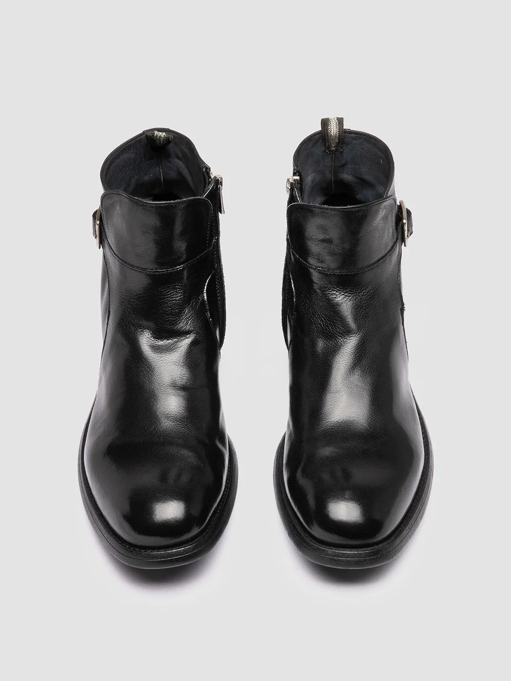Men's Black Leather Zipped Boots: CHRONICLE 068 Officine Creative - 2