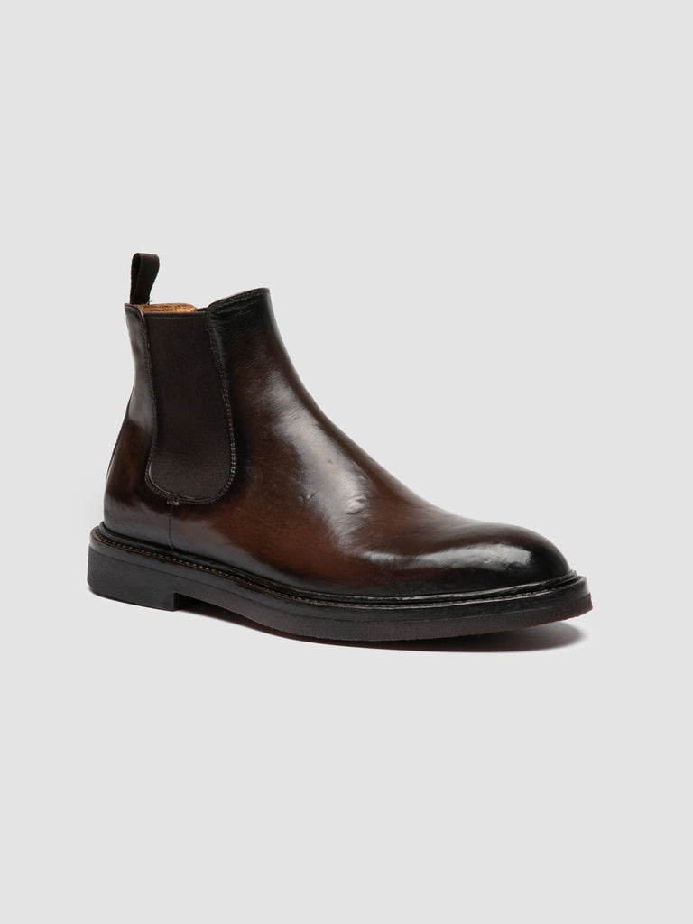 DUDE FLEXI 003 - Braune Chelsea-Stiefel aus Leder