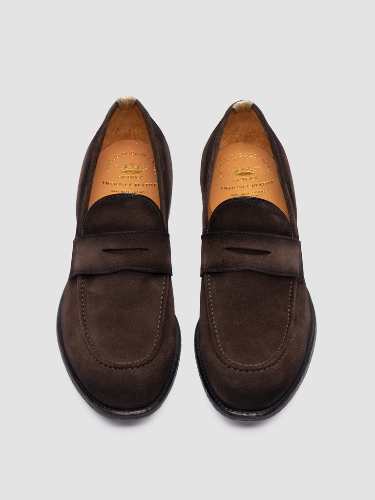 EMORY 024 - Brown Suede Penny Loafers