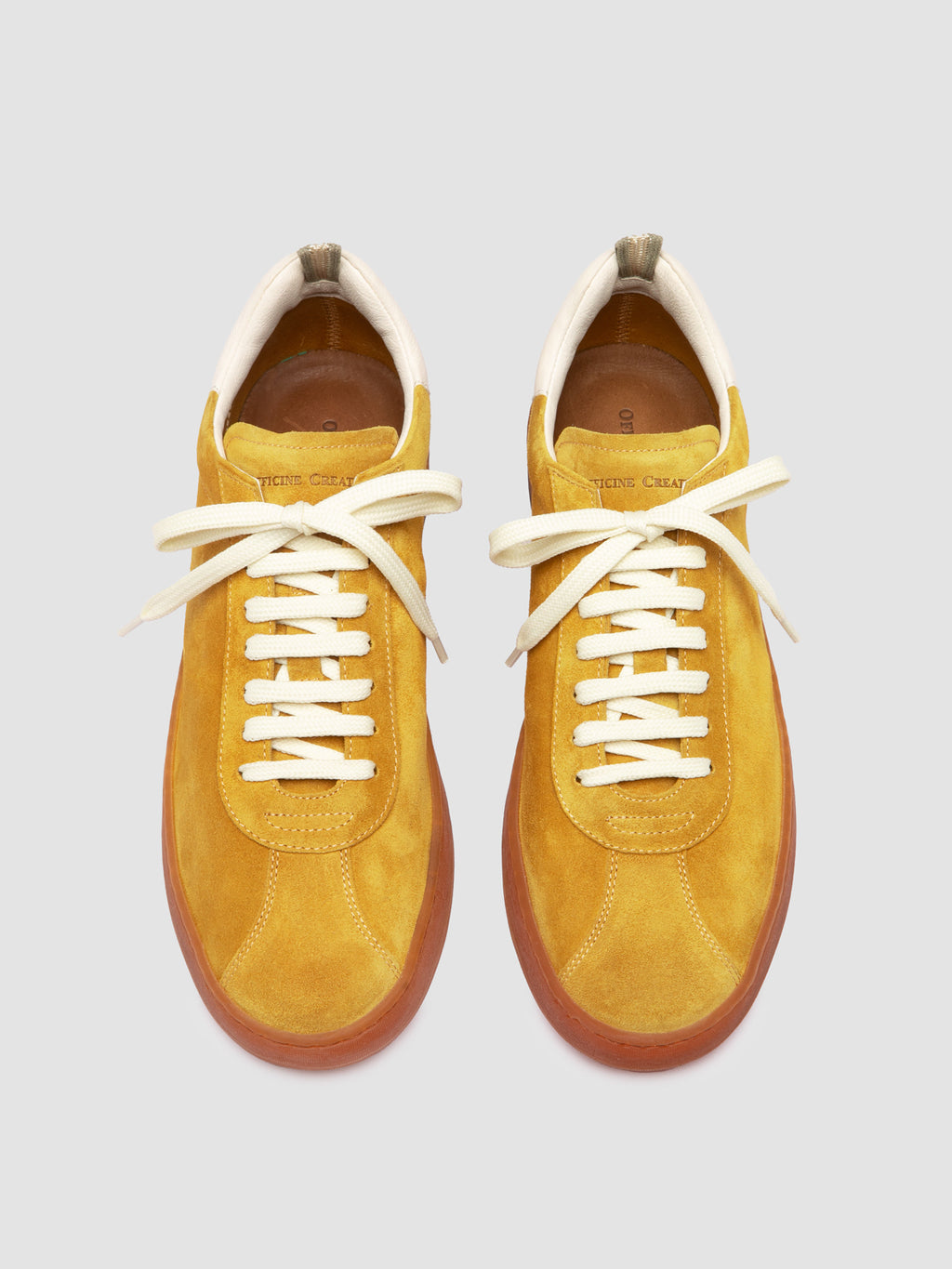 GINNASIO 001 - Gelbe Sneaker aus Leder und Wildleder