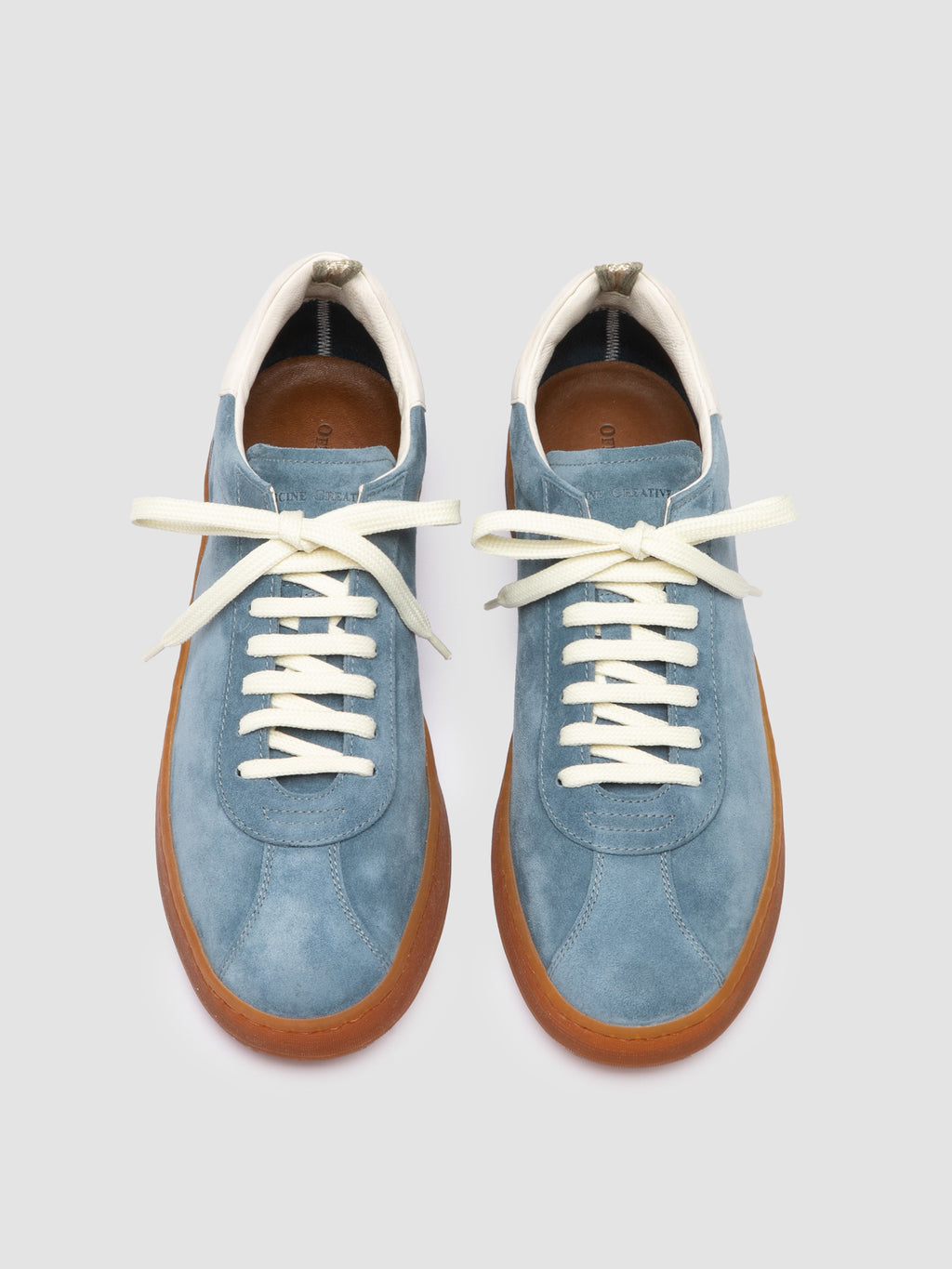 GINNASIO 001 - Blue Leather and Suede Sneakers
