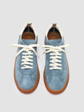 GINNASIO 001 - Blue Leather and Suede Sneakers