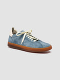 GINNASIO 001 - Blue Leather and Suede Sneakers