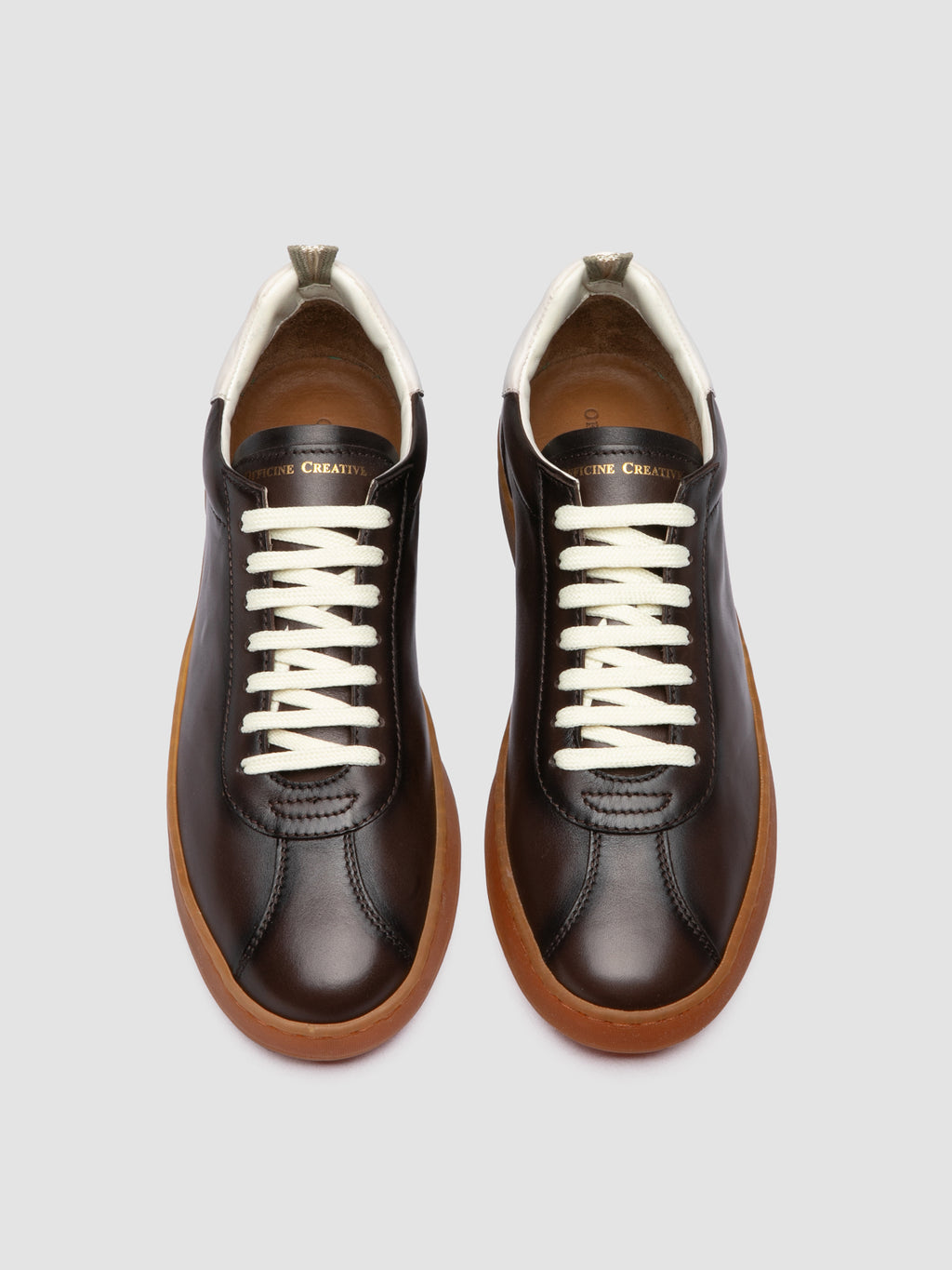 GINNASIO 003 - Brown Leather Low Top Sneakers - image OCUGINN003BUN24B548400 - 2