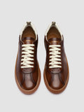 GINNASIO 003 - Braune Low-Top-Sneaker aus Leder - image OCUGINN003BUN24B549400 - 2