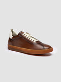 GINNASIO 003 - Braune Low-Top-Sneaker aus Leder - image OCUGINN003BUN24B549400 - 3