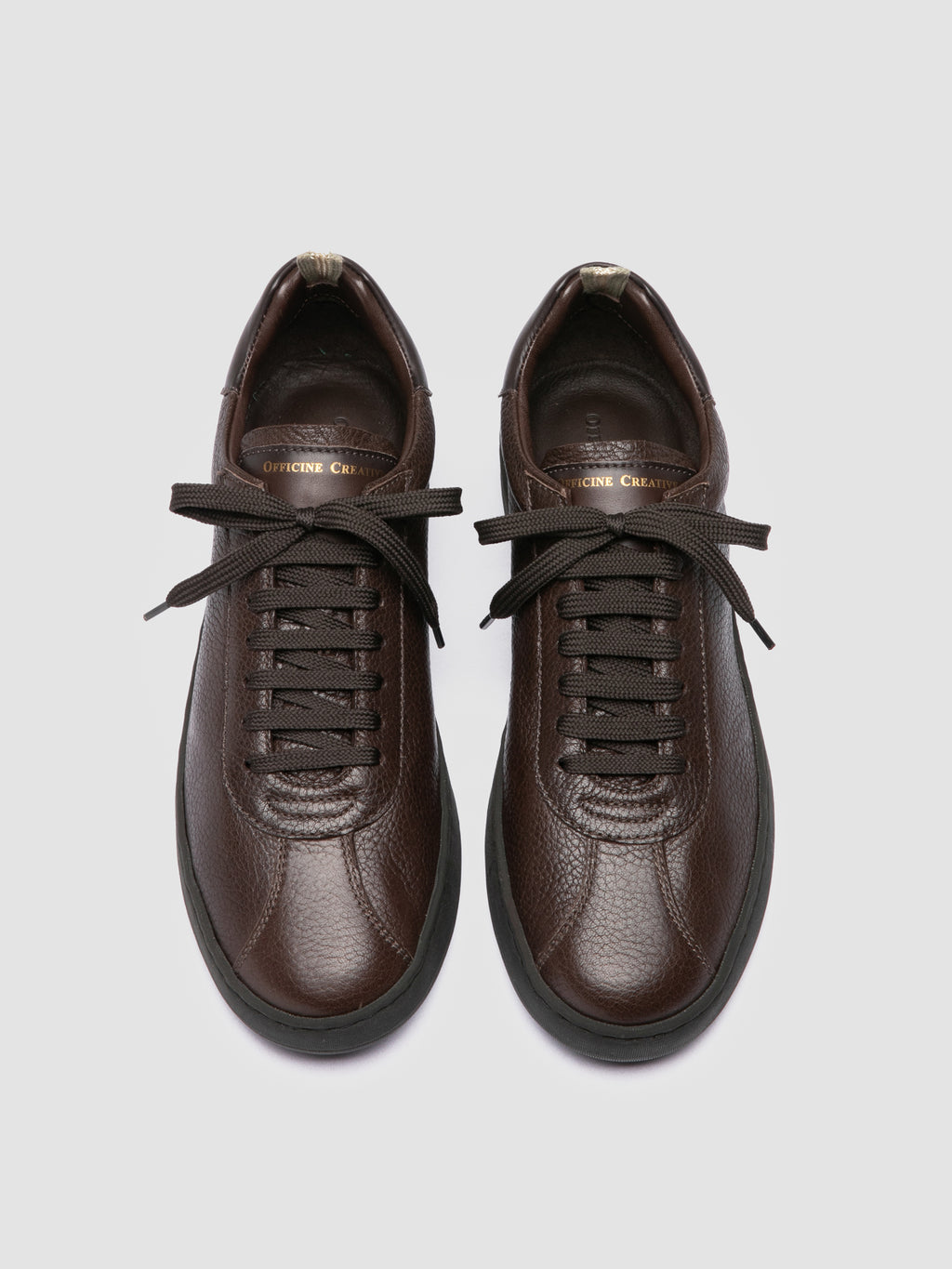 GINNASIO 003 - Brown Leather Low Top Sneakers - image OCUGINN003CER42D566400 - 2