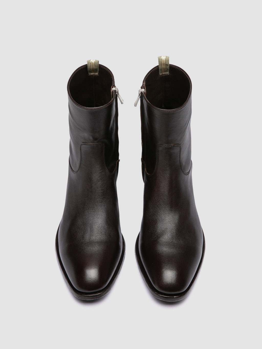 MONEGAL 002 - Braune Lederstiefel mit Reißverschluss