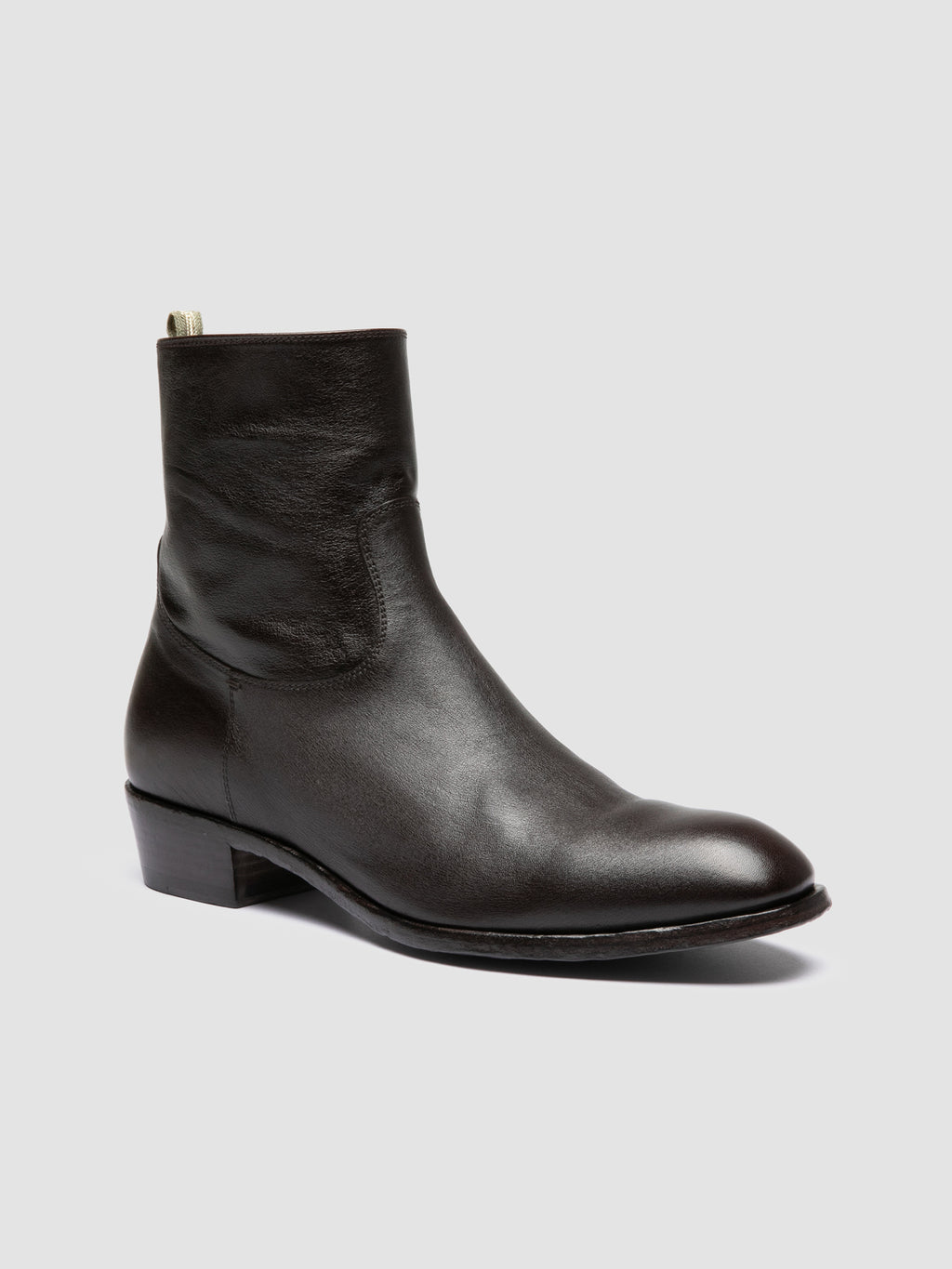 MONEGAL 002 - Braune Lederstiefel mit Reißverschluss