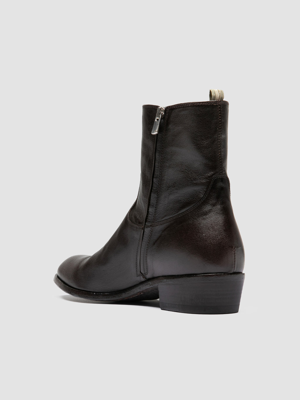 MONEGAL 002 - Braune Lederstiefel mit Reißverschluss