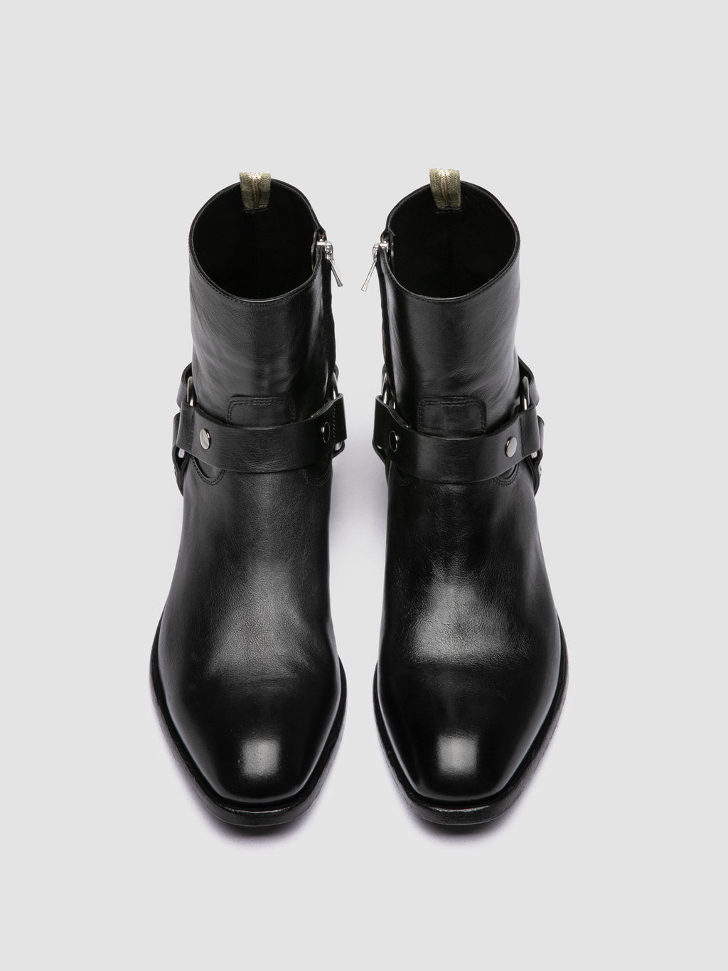 MONEGAL 004 - Black Leather Zipped Boots