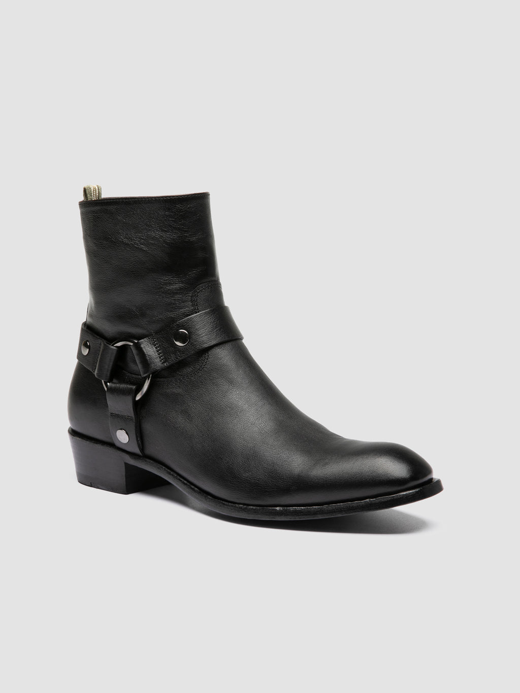 MONEGAL 004 - Black Leather Zipped Boots