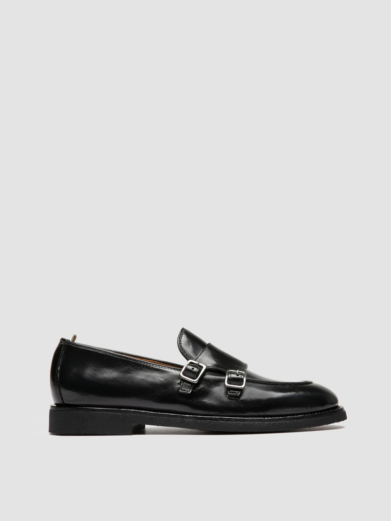 OPERA FLEXI 105 - Black Leather Monk Shoes