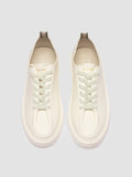 PLUMA 001 - White Leather Low-Top Sneakers
