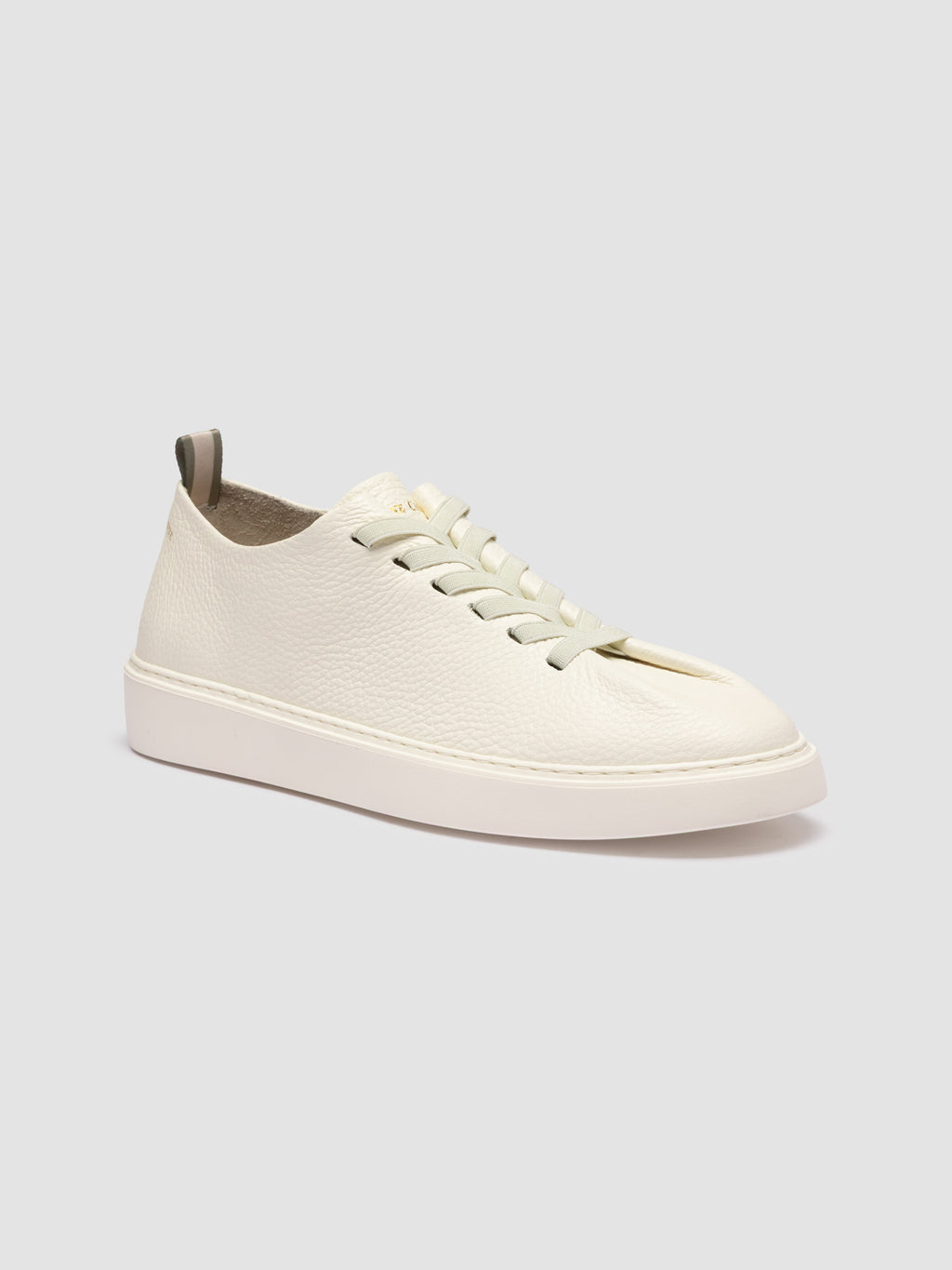 PLUMA 001 - White Leather Low-Top Sneakers