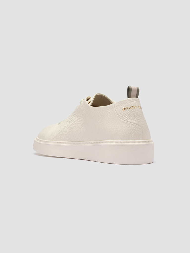 PLUMA 001 - White Leather Low-Top Sneakers