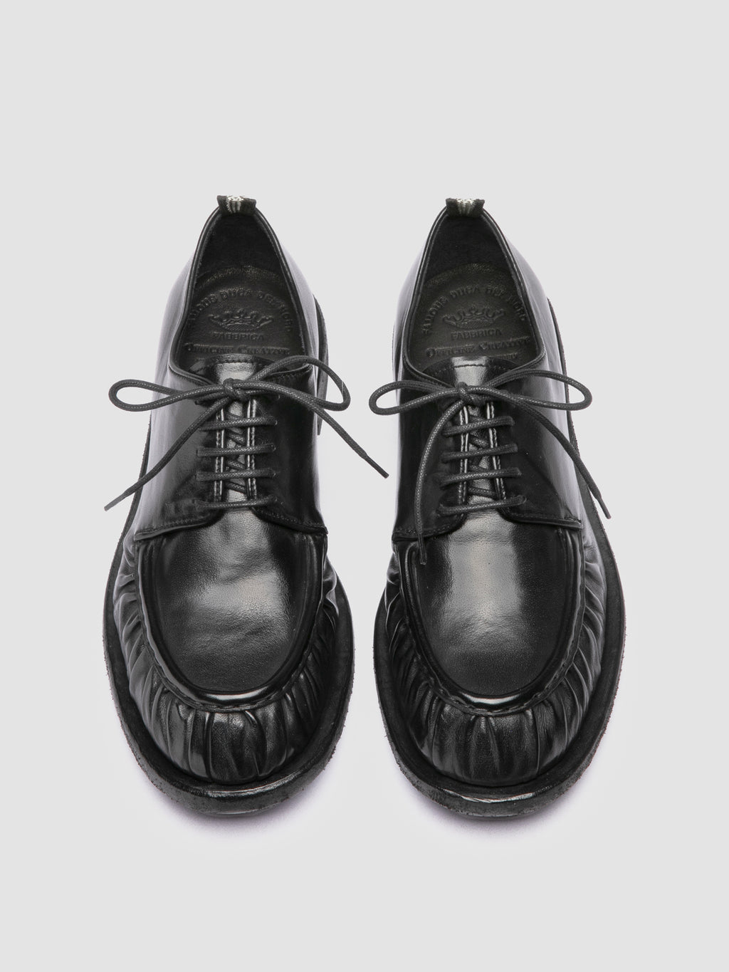 RUGGED 018 - Black Leather Derby Shoes