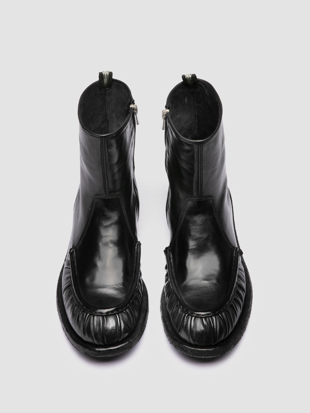 RUGGED 020_W - Schwarze Lederstiefel mit Reißverschluss - image OCURUGG020IGNIS1000400 - 2