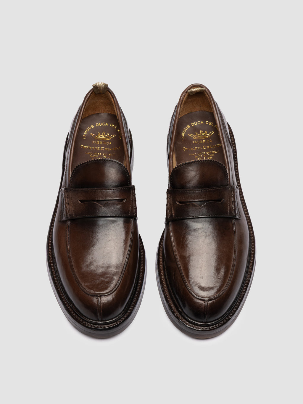 SAX FLEXI 001 - Brown Leather Penny Loafers - image OCUSAFL001AERCAD215400 - 2