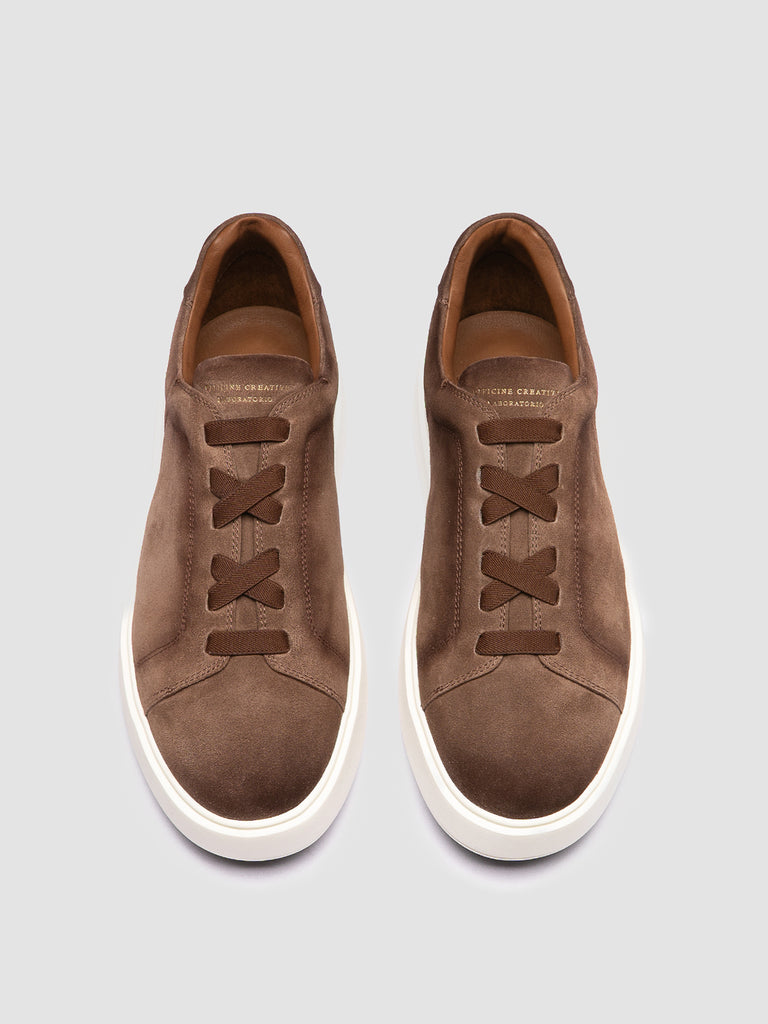 SLOUCH 001 - braune Low Top Sneakers aus Wildleder